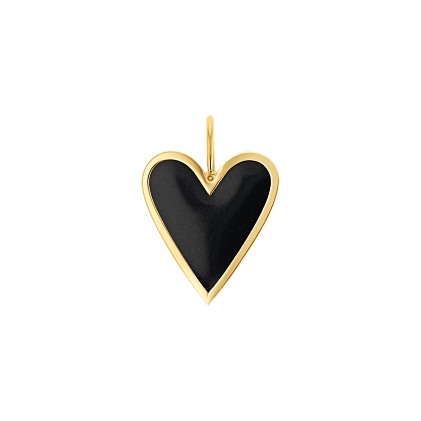 Enamel Elongated Heart Charm - Lotus Diamond