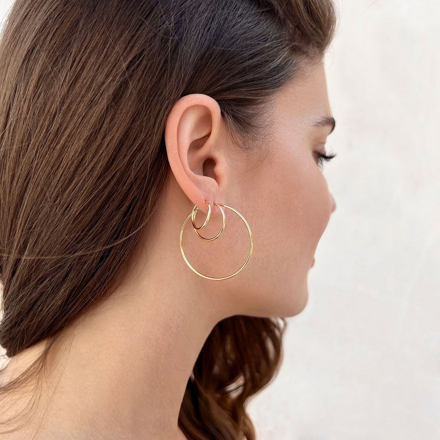 Endless Gold Hoop Earrings - Lotus Diamond