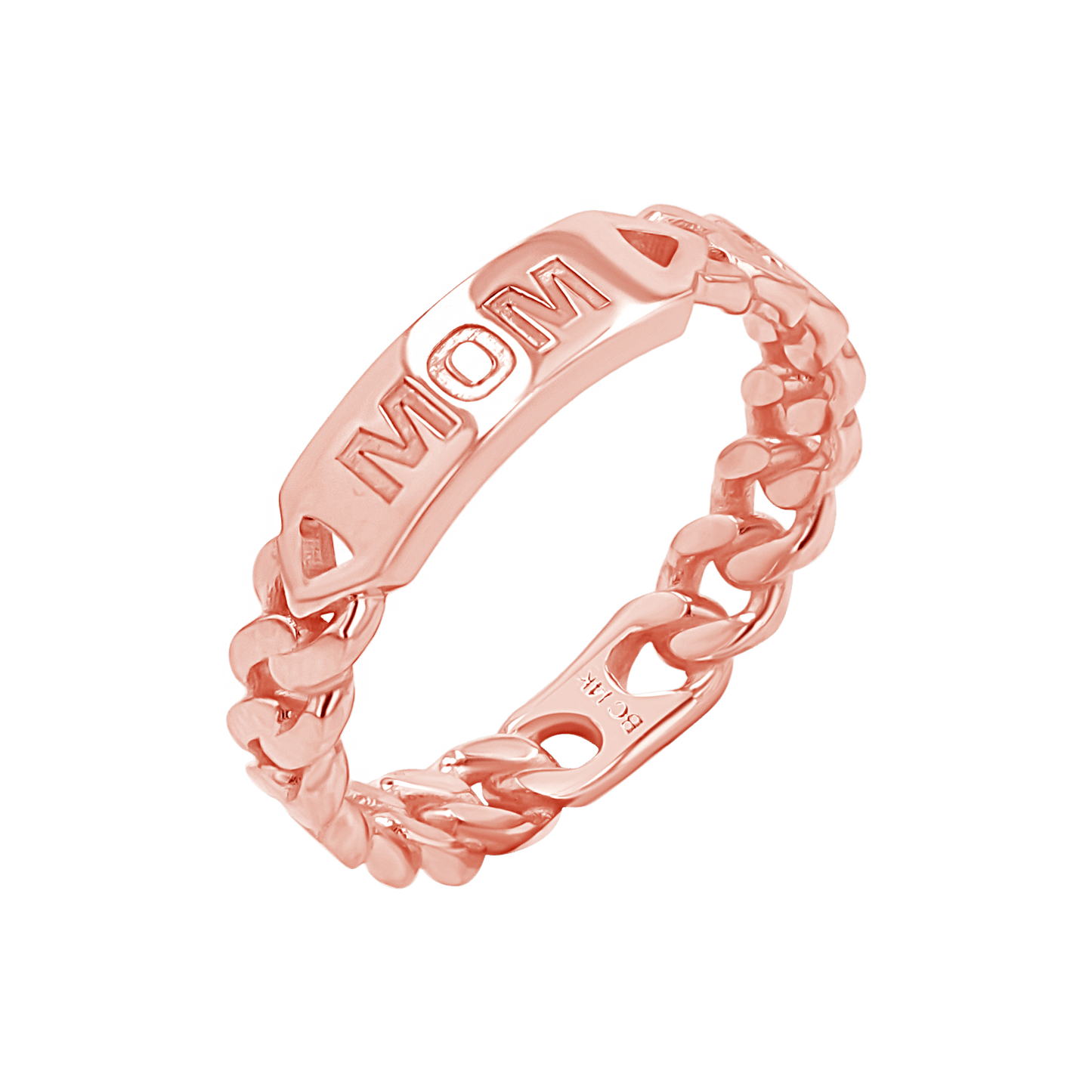 Engravable Cuban Link Ring - Lotus Diamond