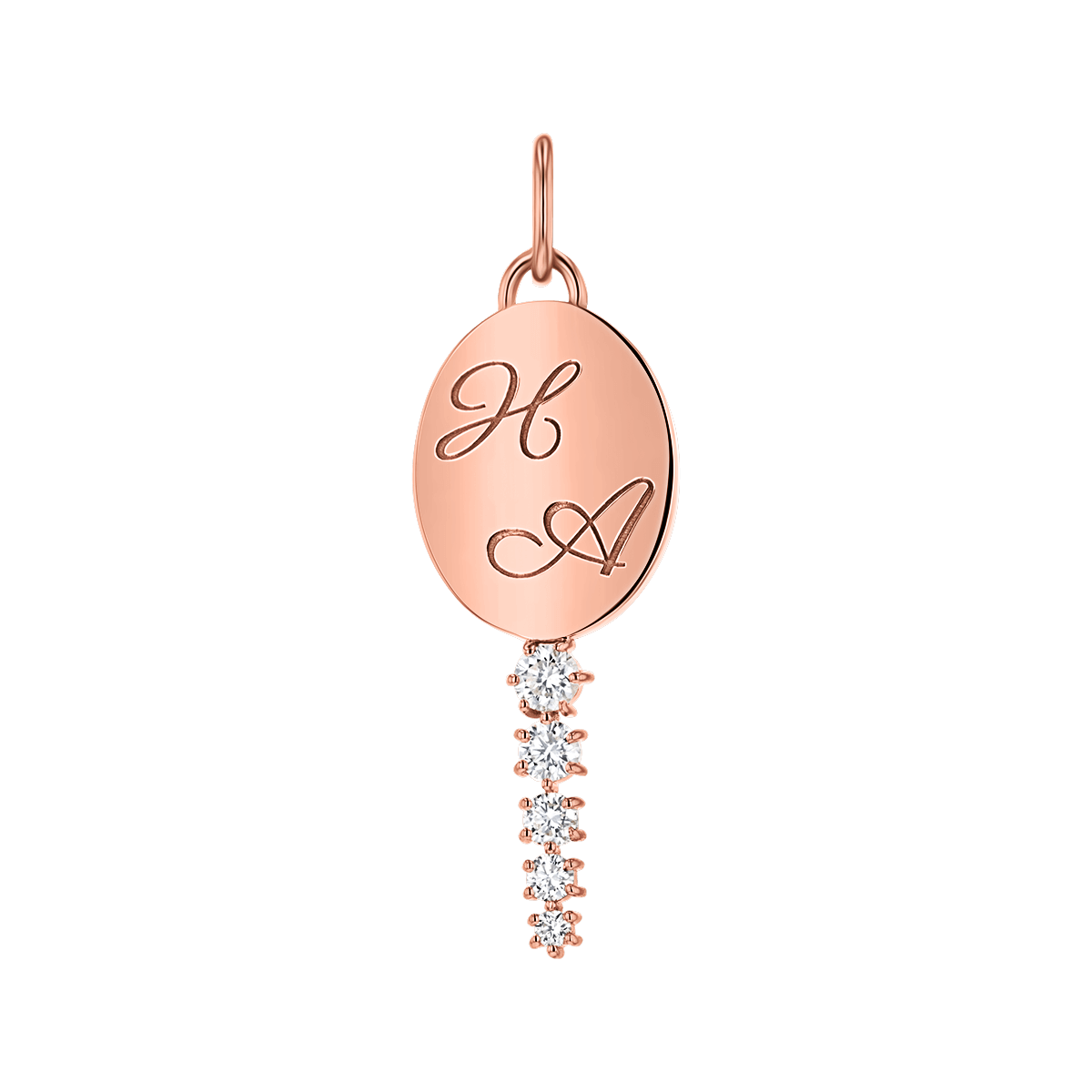 Engravable Tapered Diamond Key Charm - Lotus Diamond
