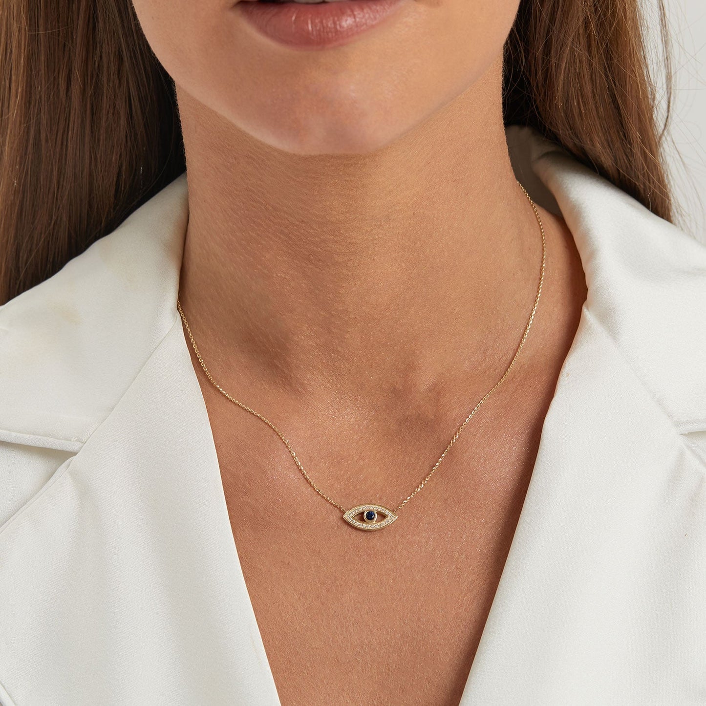 Evil Eye Heirloom Necklace - Lotus Diamond