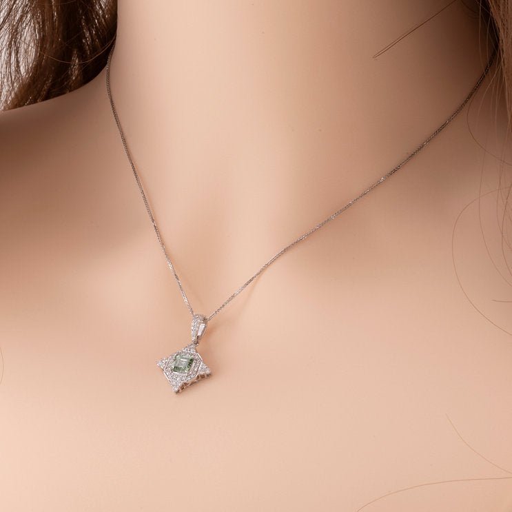 Fancy Green Lab - Grown Diamond Pendant - Lotus Diamond