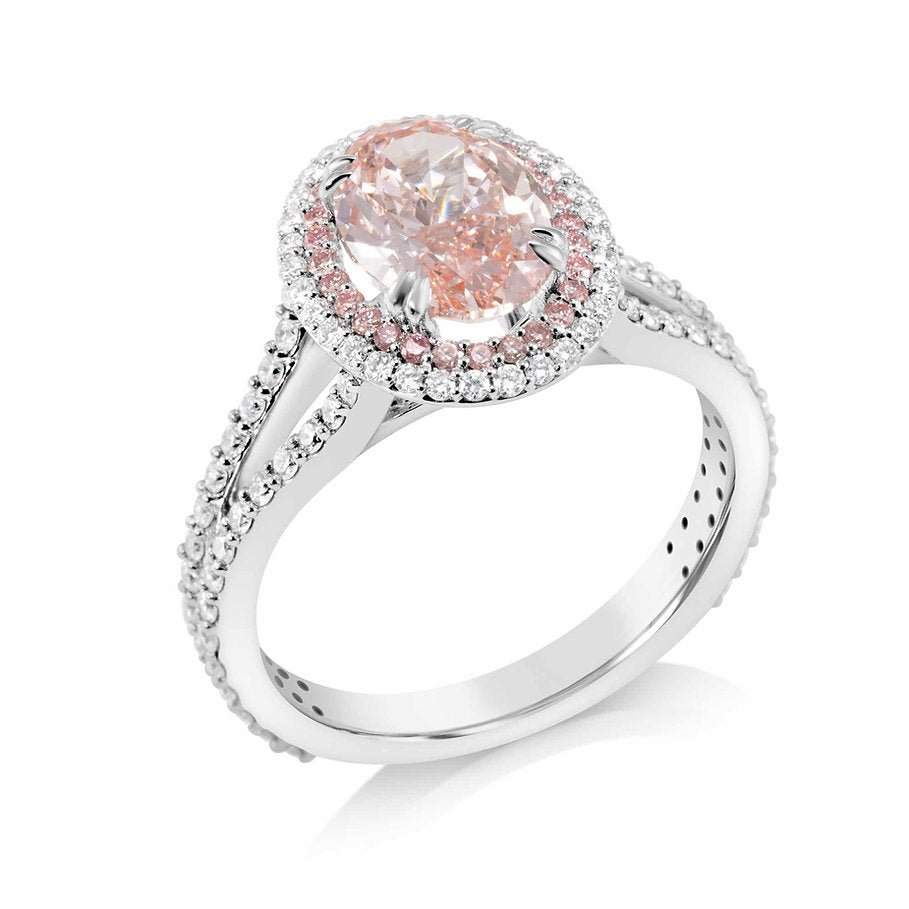 Fancy Pink Lab - grown Diamond Ring 2.01ct - Lotus Diamond