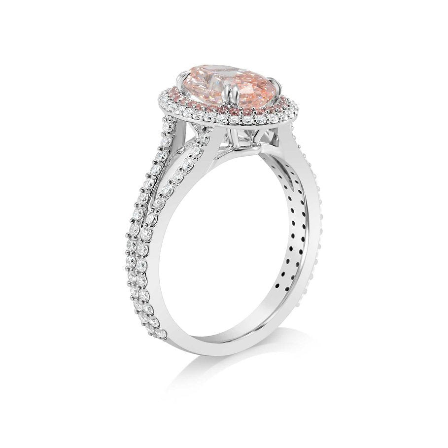Fancy Pink Lab - grown Diamond Ring 2.01ct - Lotus Diamond