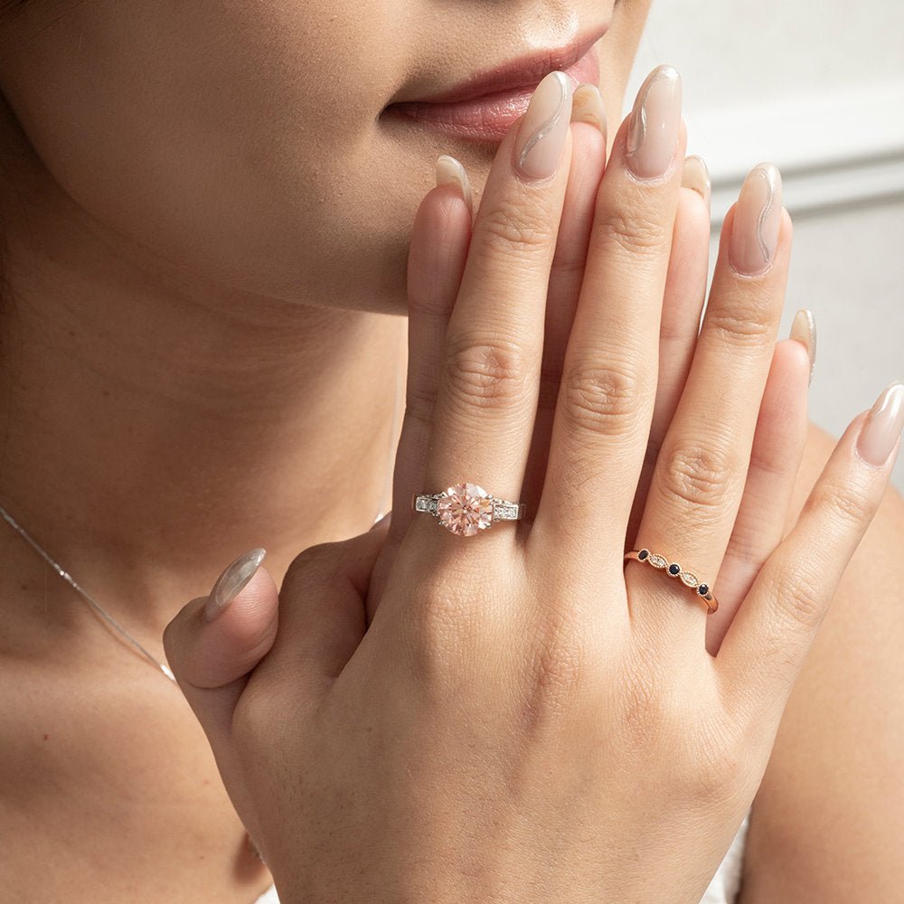 Fancy Pink Lab - grown Diamond Ring 3.32 ctw - Lotus Diamond