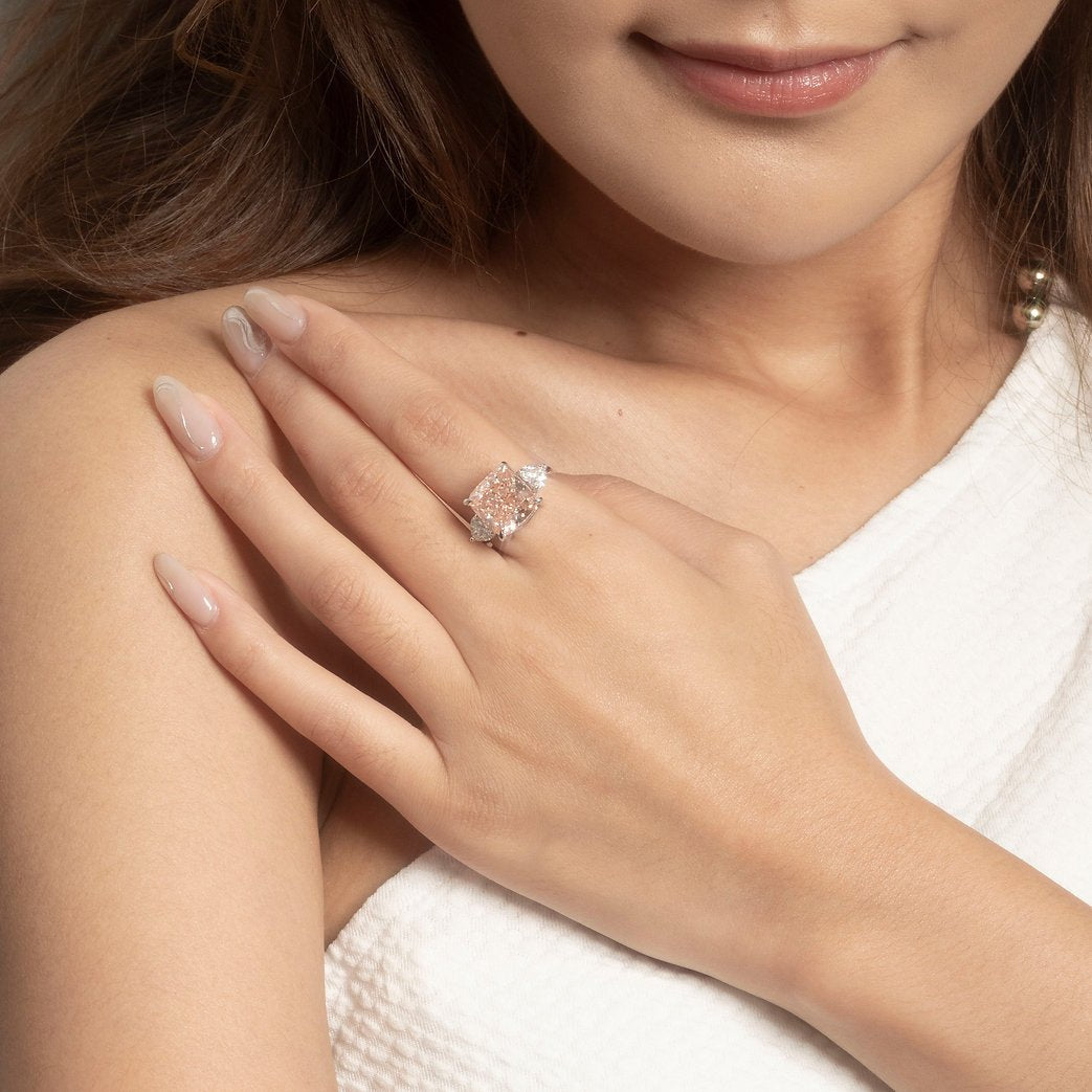 Fancy Pink Lab - grown Diamond Ring 8.18 ct - Lotus Diamond
