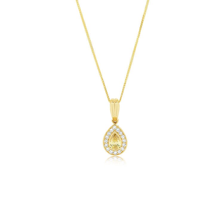 Fancy Yellow Lab - Grown Diamond pendant - Lotus Diamond