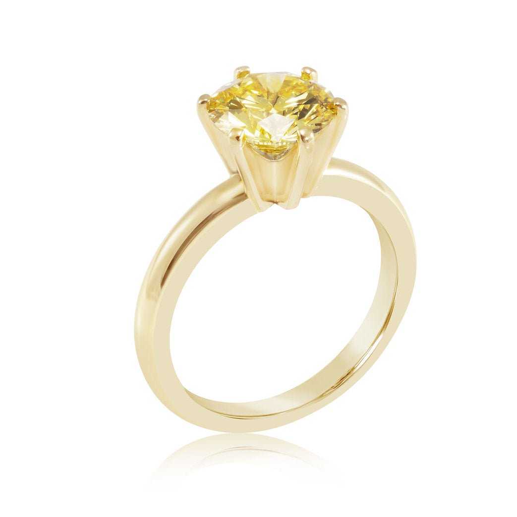 Fancy Yellow Lab grown Diamond Ring 2.23ct - Lotus Diamond
