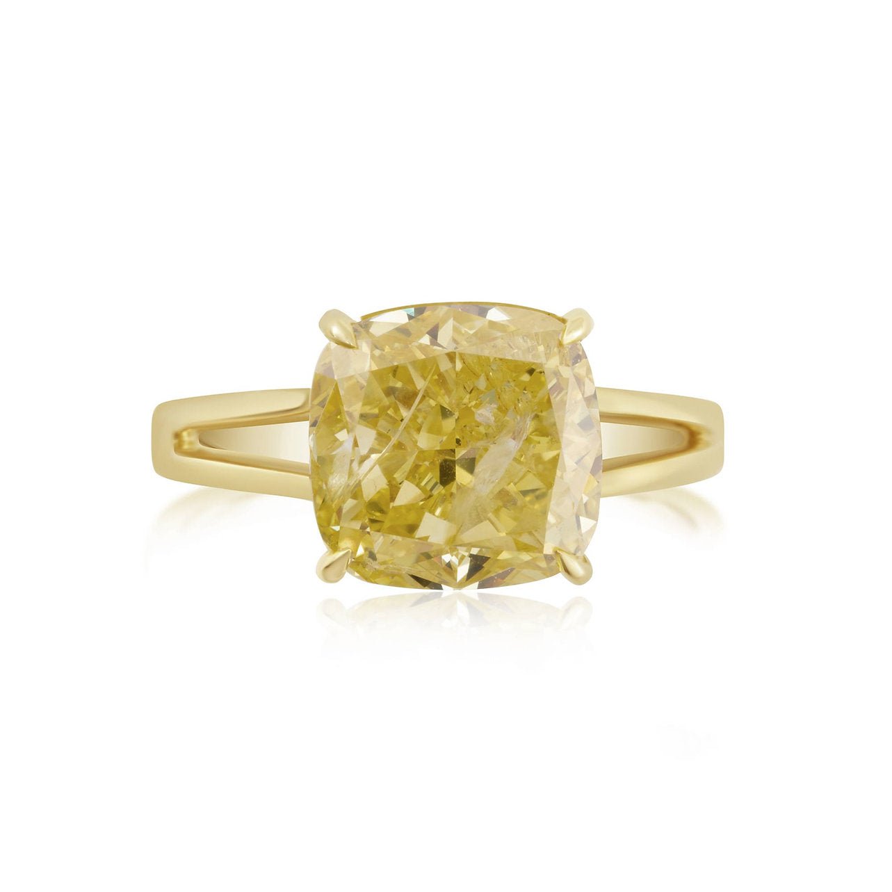 Fancy Yellow Lab grown Diamond Ring 5.04 ctw - Lotus Diamond