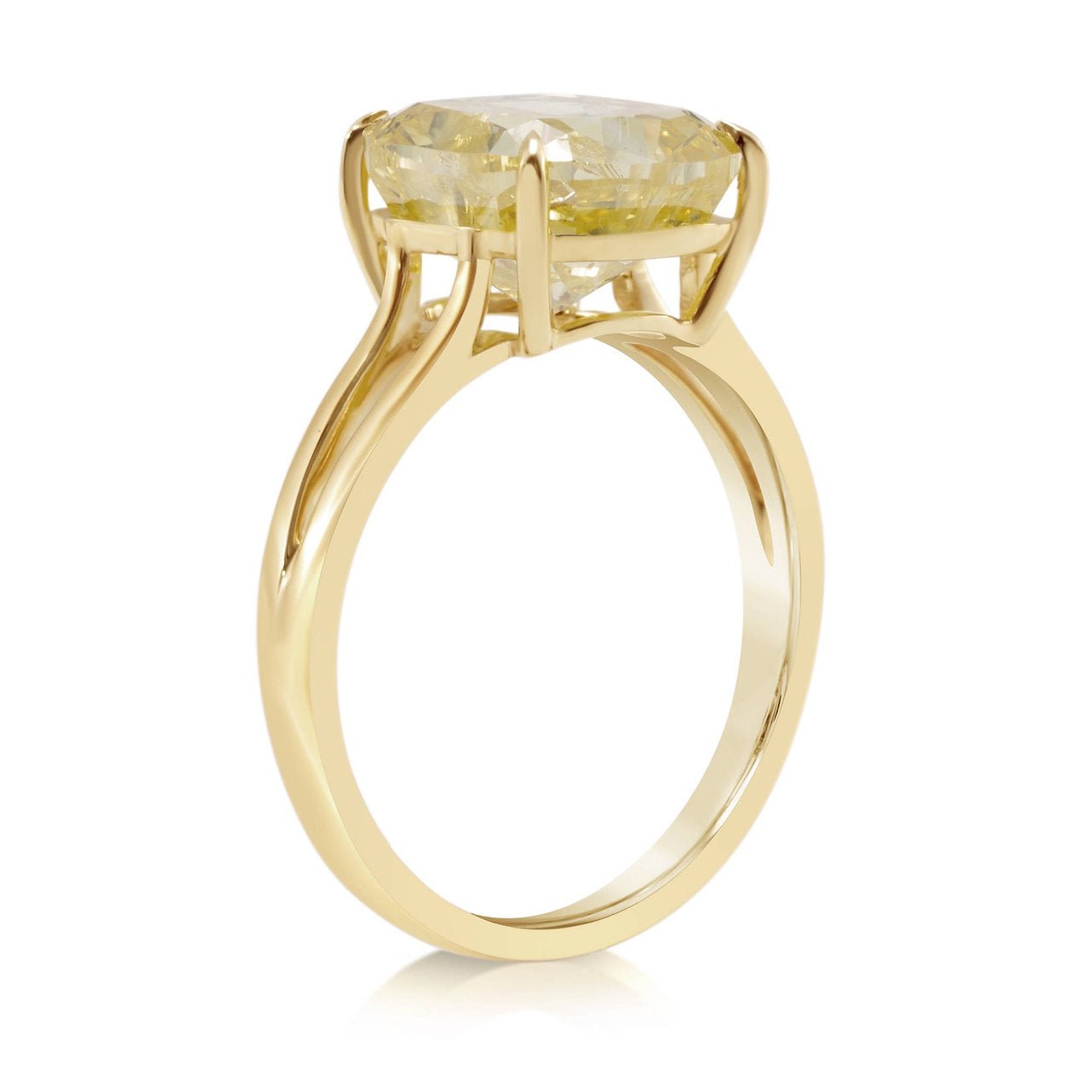 Fancy Yellow Lab grown Diamond Ring 5.04 ctw - Lotus Diamond