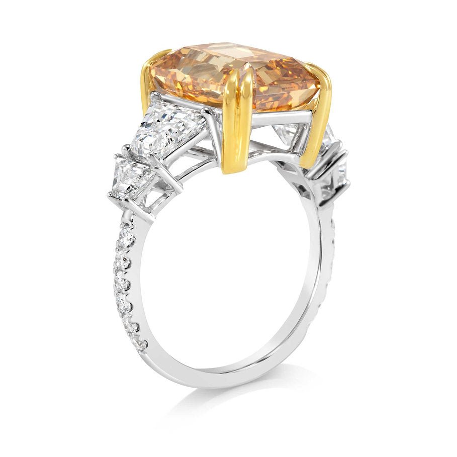Fancy Yellow Lab grown Diamond Ring 7.11ct - Lotus Diamond