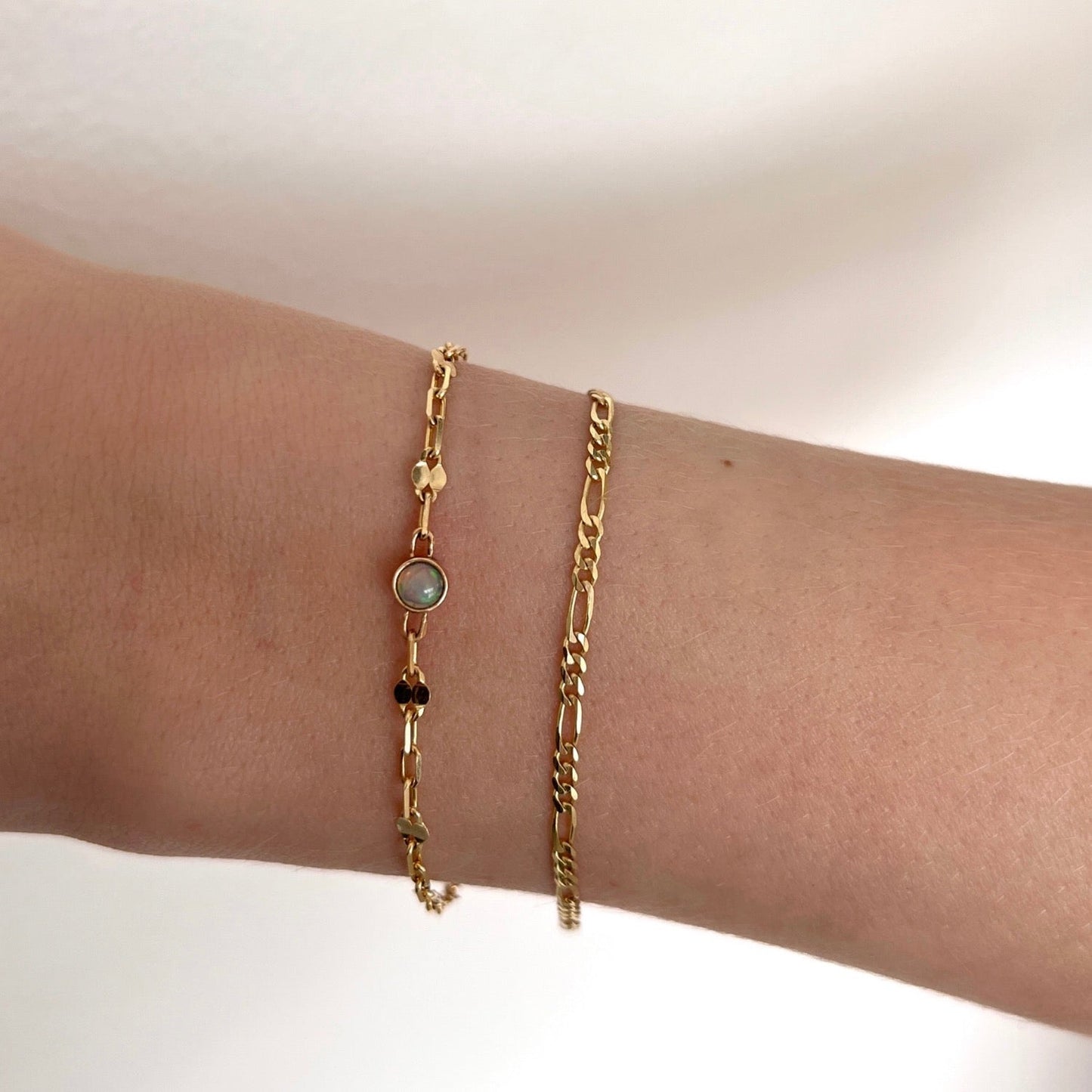 Figaro Chain Bracelet - Lotus Diamond