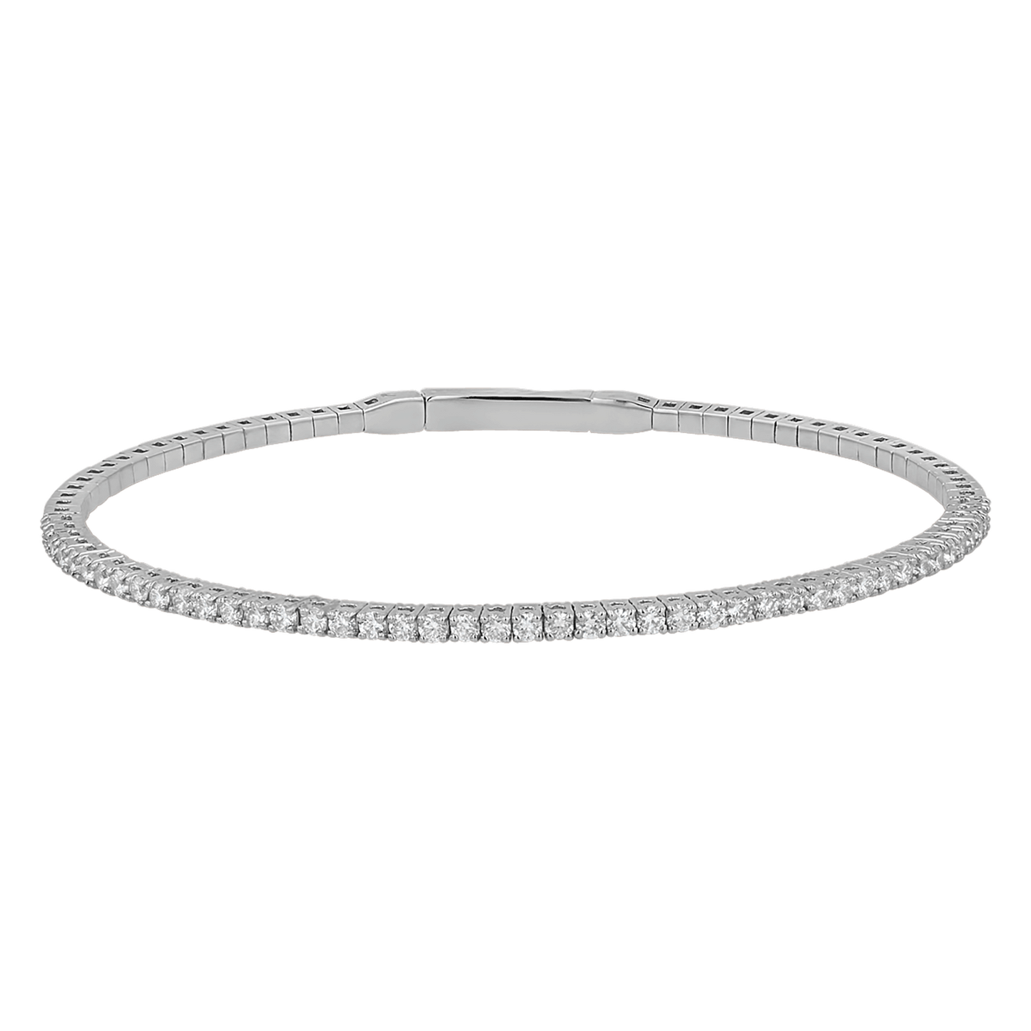 Flexible Diamond Tennis Bangle Bracelet - Lotus Diamond