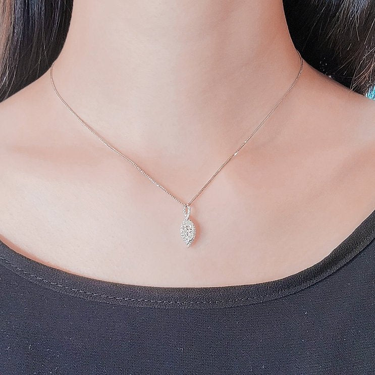 Full diamond marquise diamond Pendant - Lotus Diamond