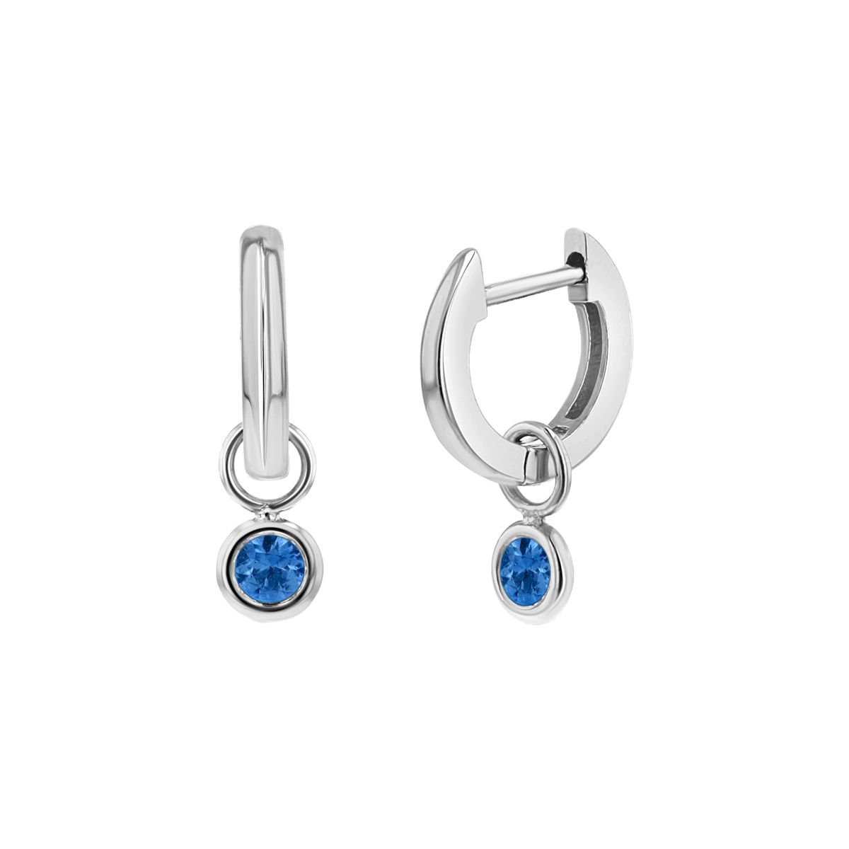 Gemstone Drop Huggies Hoops - Lotus Diamond