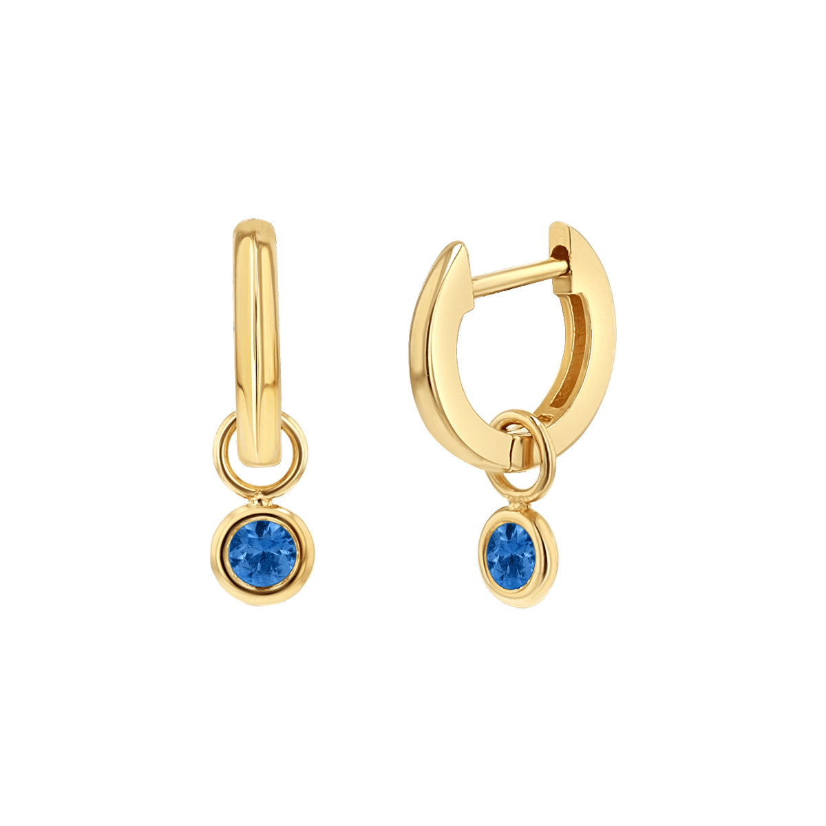 Gemstone Drop Huggies Hoops - Lotus Diamond