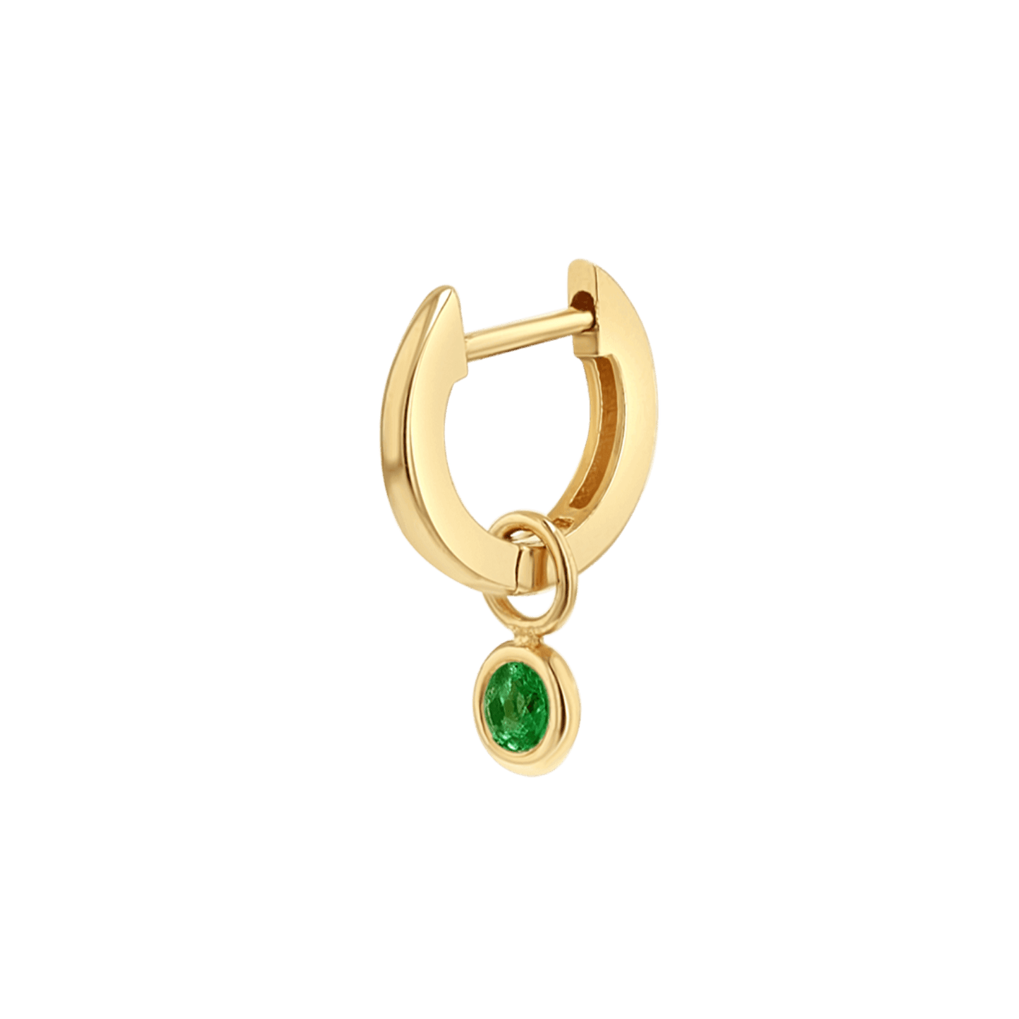 Gemstone Drop Huggies Hoops - Lotus Diamond