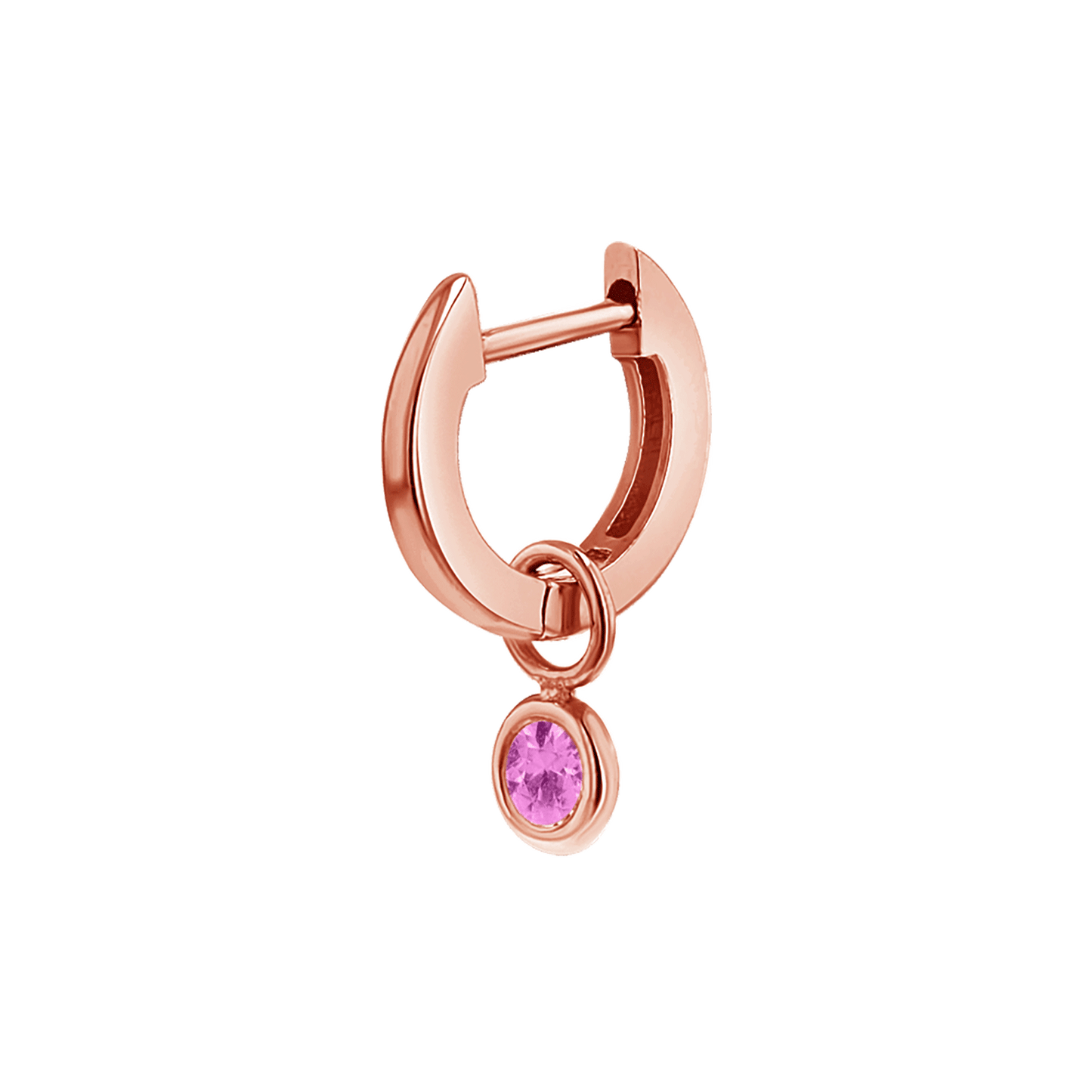 Gemstone Drop Huggies Hoops - Lotus Diamond