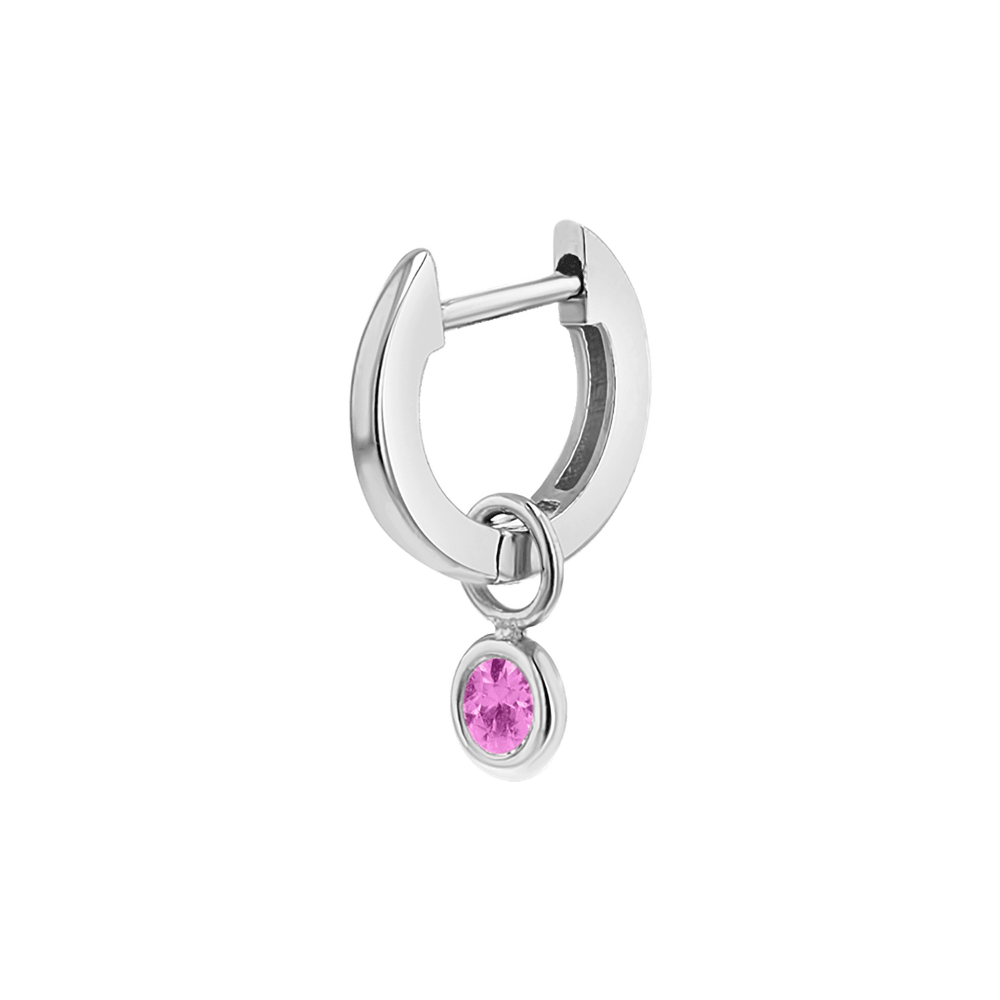 Gemstone Drop Huggies Hoops - Lotus Diamond