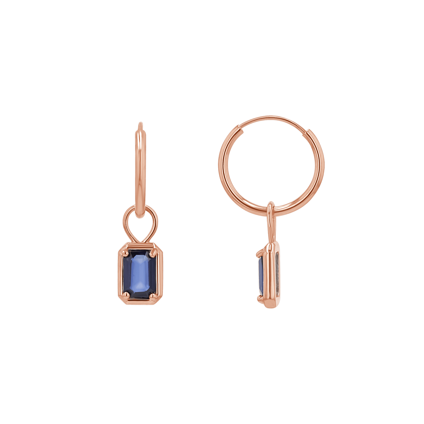 Gemstone Emerald Huggie Charms - Lotus Diamond
