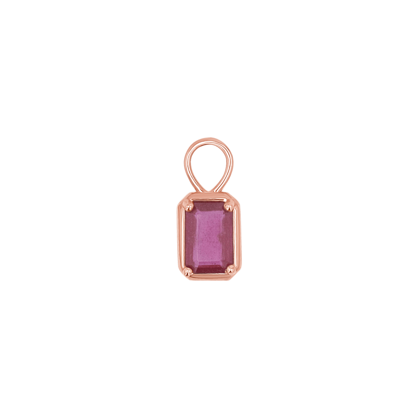 Gemstone Emerald Huggie Charms - Lotus Diamond