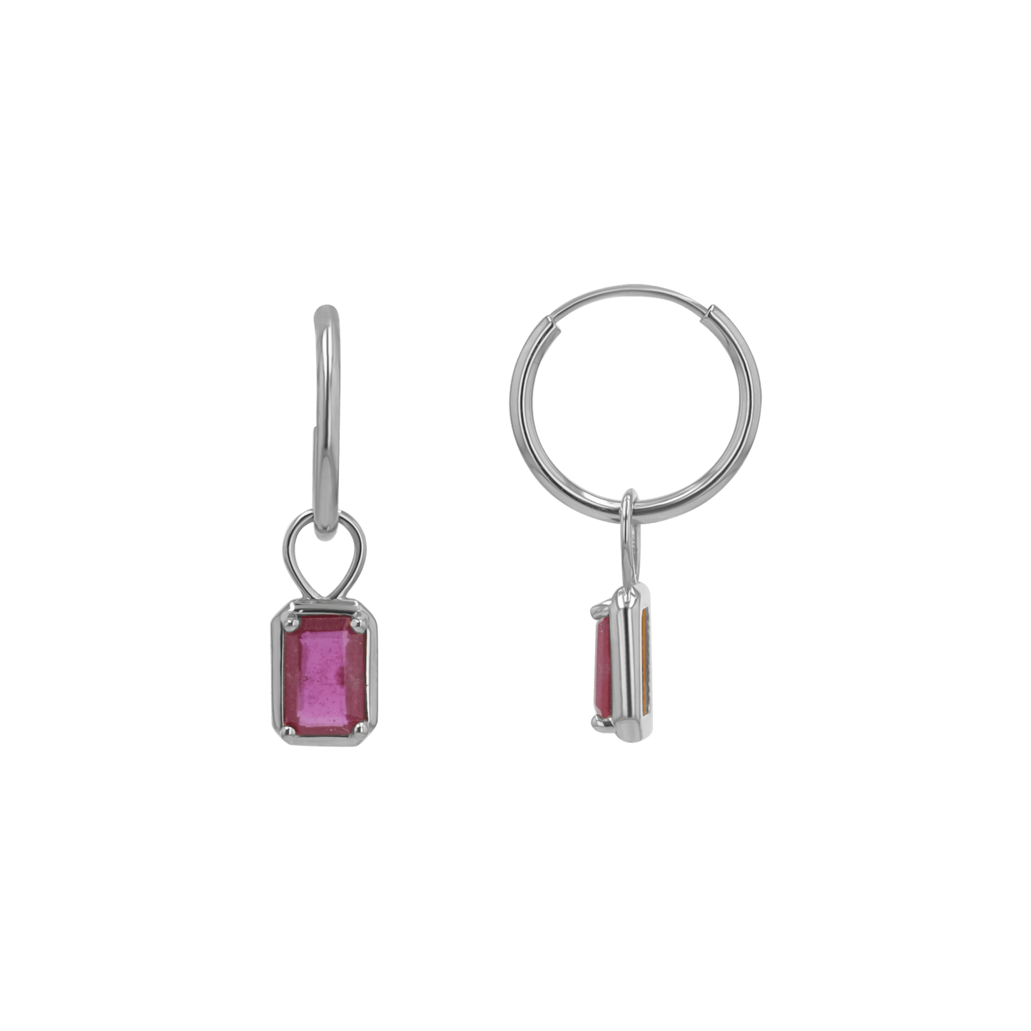 Gemstone Emerald Huggie Charms - Lotus Diamond