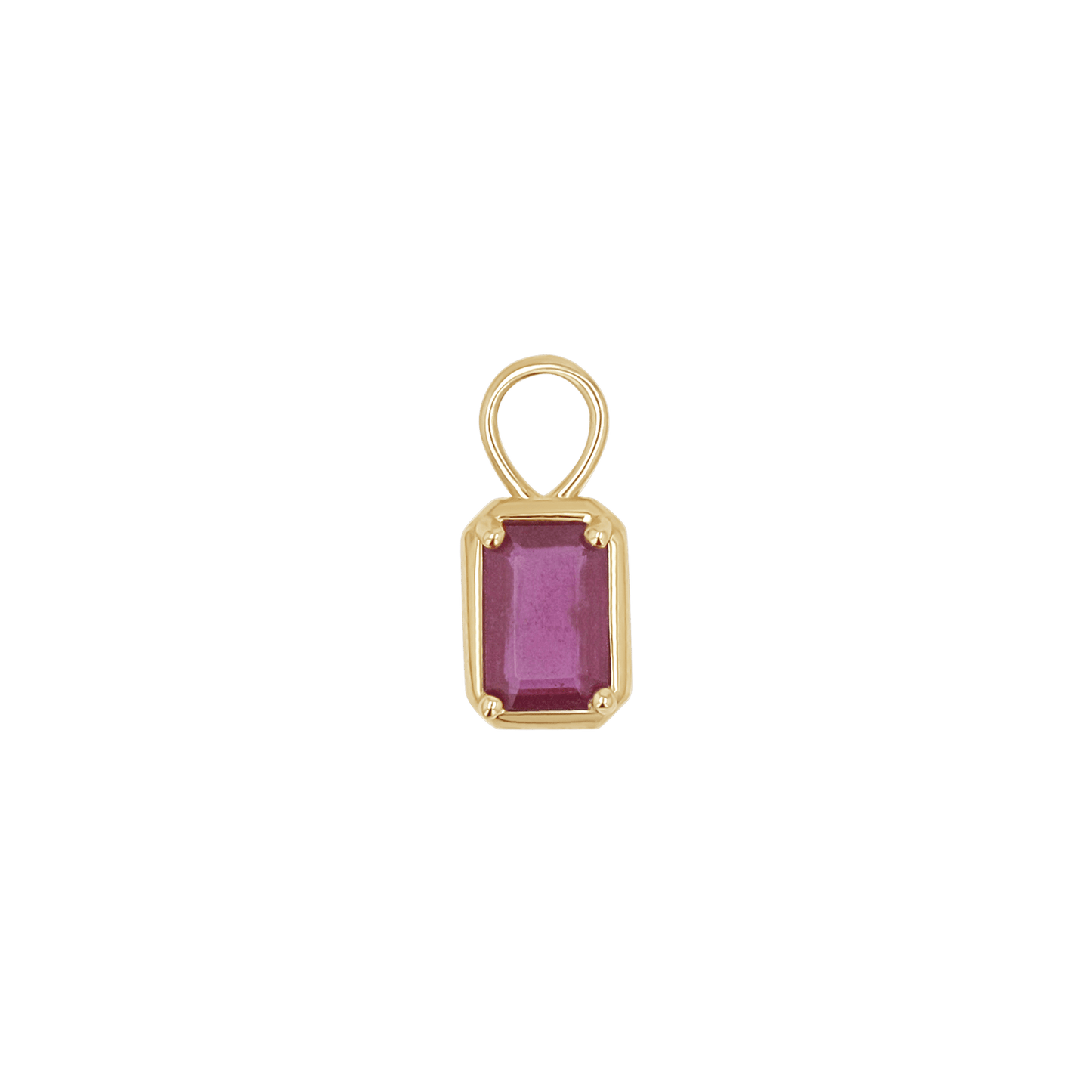 Gemstone Emerald Huggie Charms - Lotus Diamond