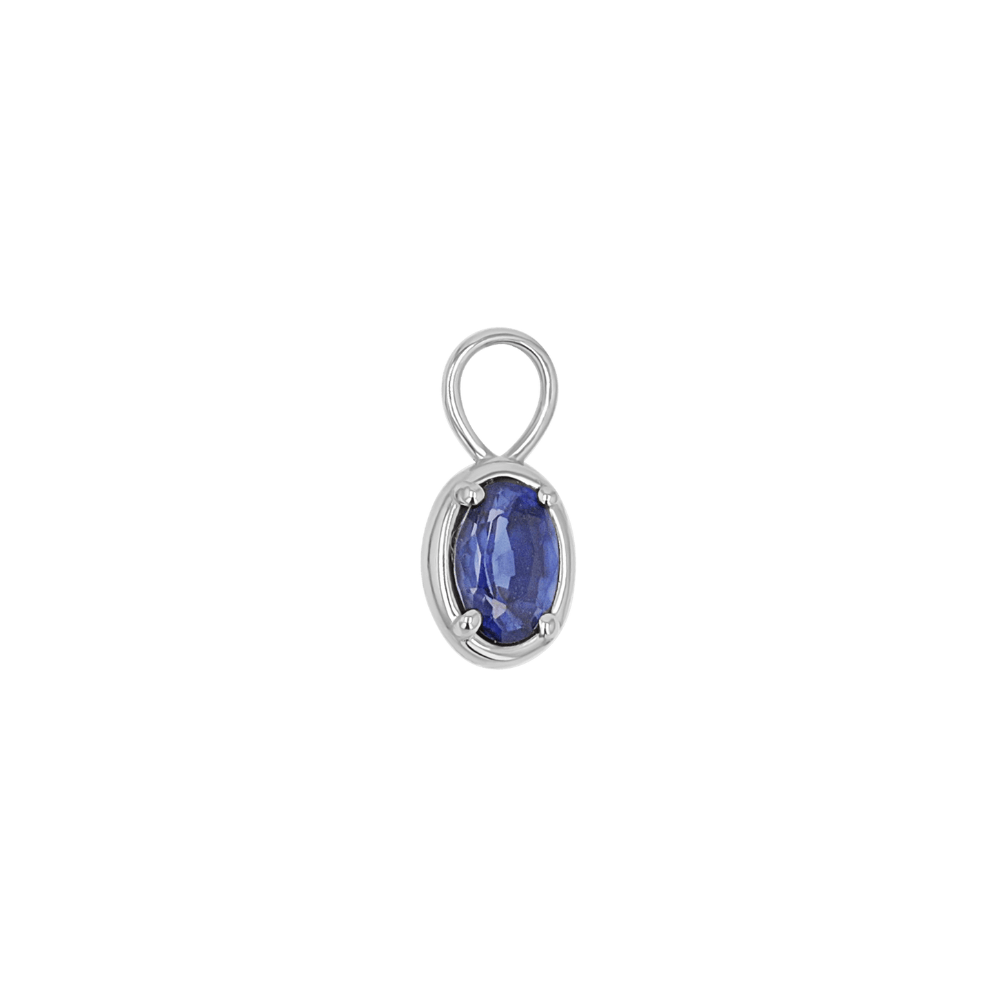 Gemstone Oval Huggie Charms - Lotus Diamond
