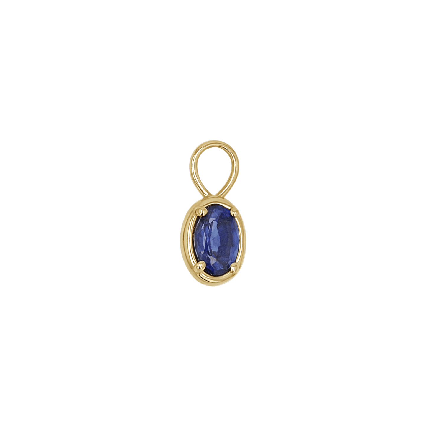 Gemstone Oval Huggie Charms - Lotus Diamond