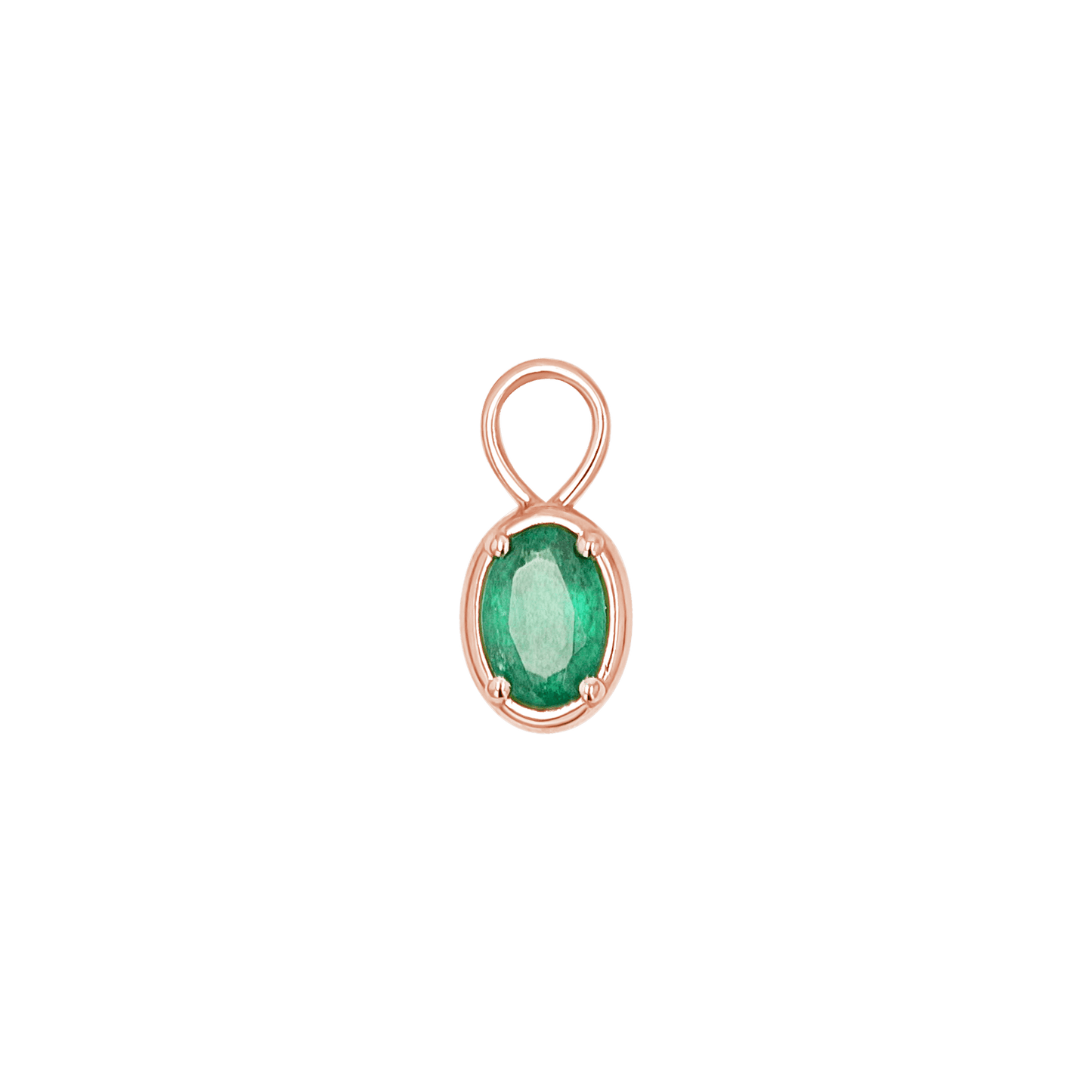 Gemstone Oval Huggie Charms - Lotus Diamond