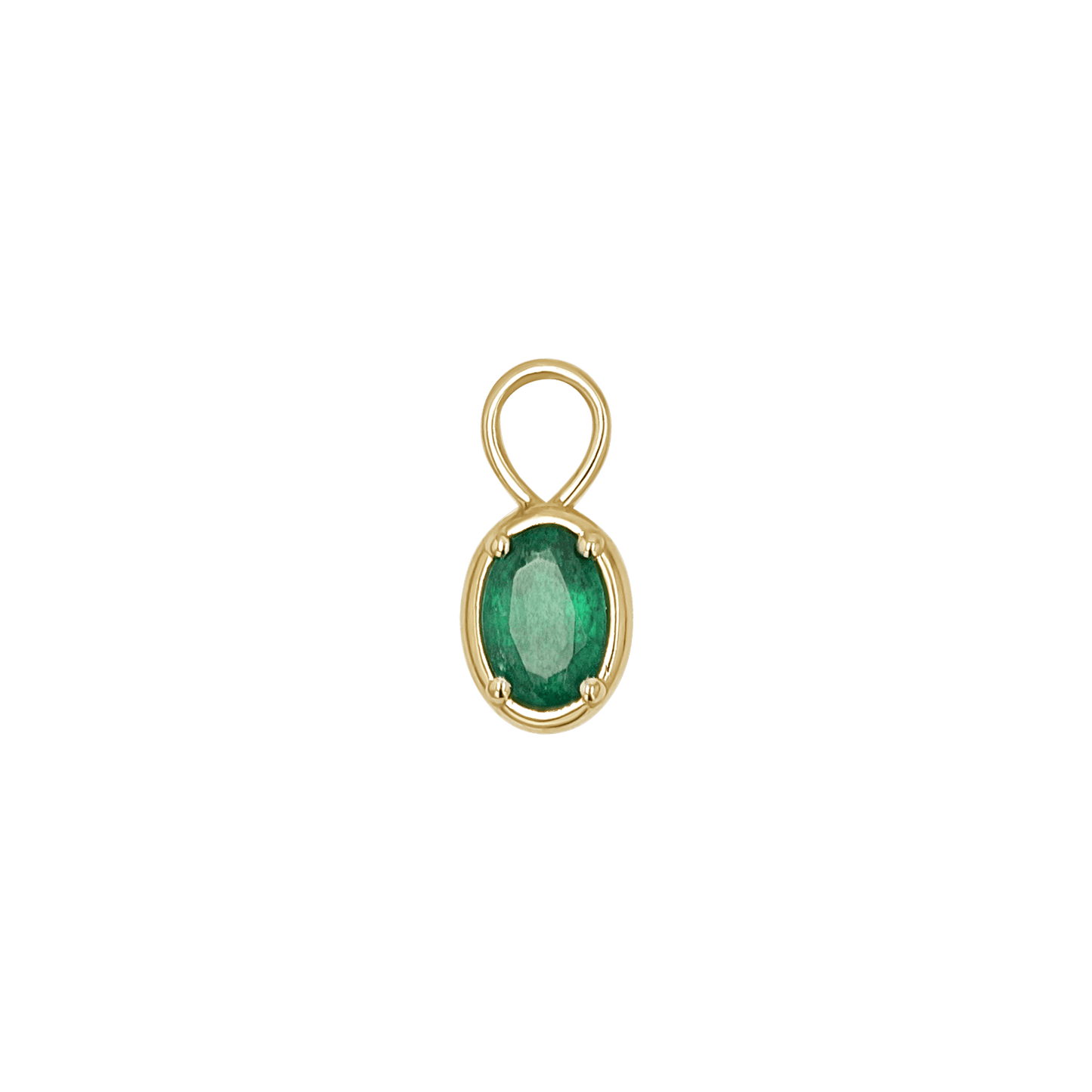 Gemstone Oval Huggie Charms - Lotus Diamond