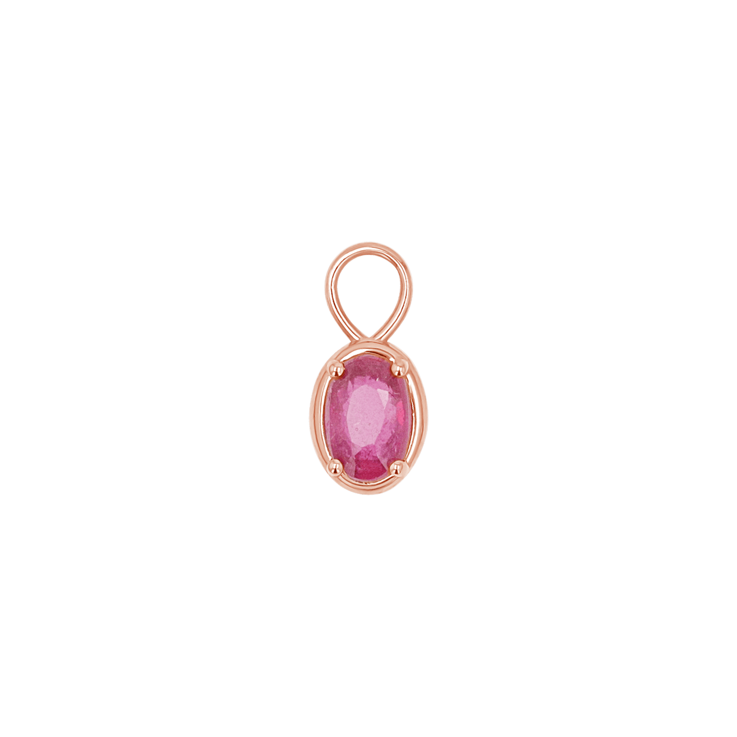 Gemstone Oval Huggie Charms - Lotus Diamond