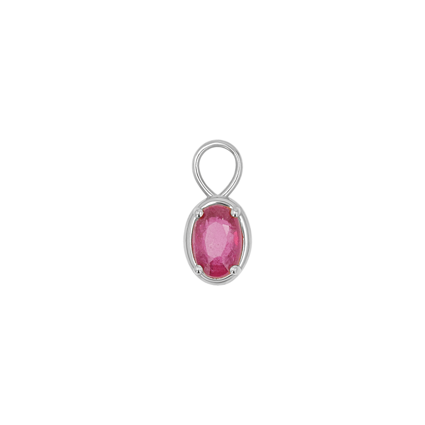 Gemstone Oval Huggie Charms - Lotus Diamond