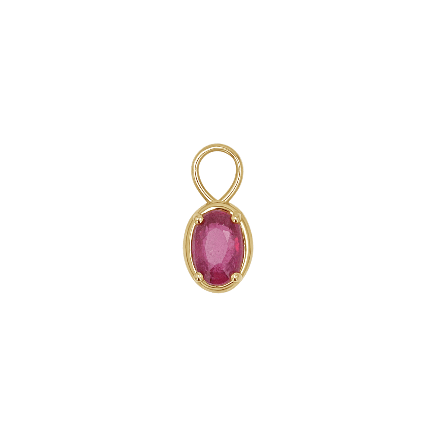 Gemstone Oval Huggie Charms - Lotus Diamond