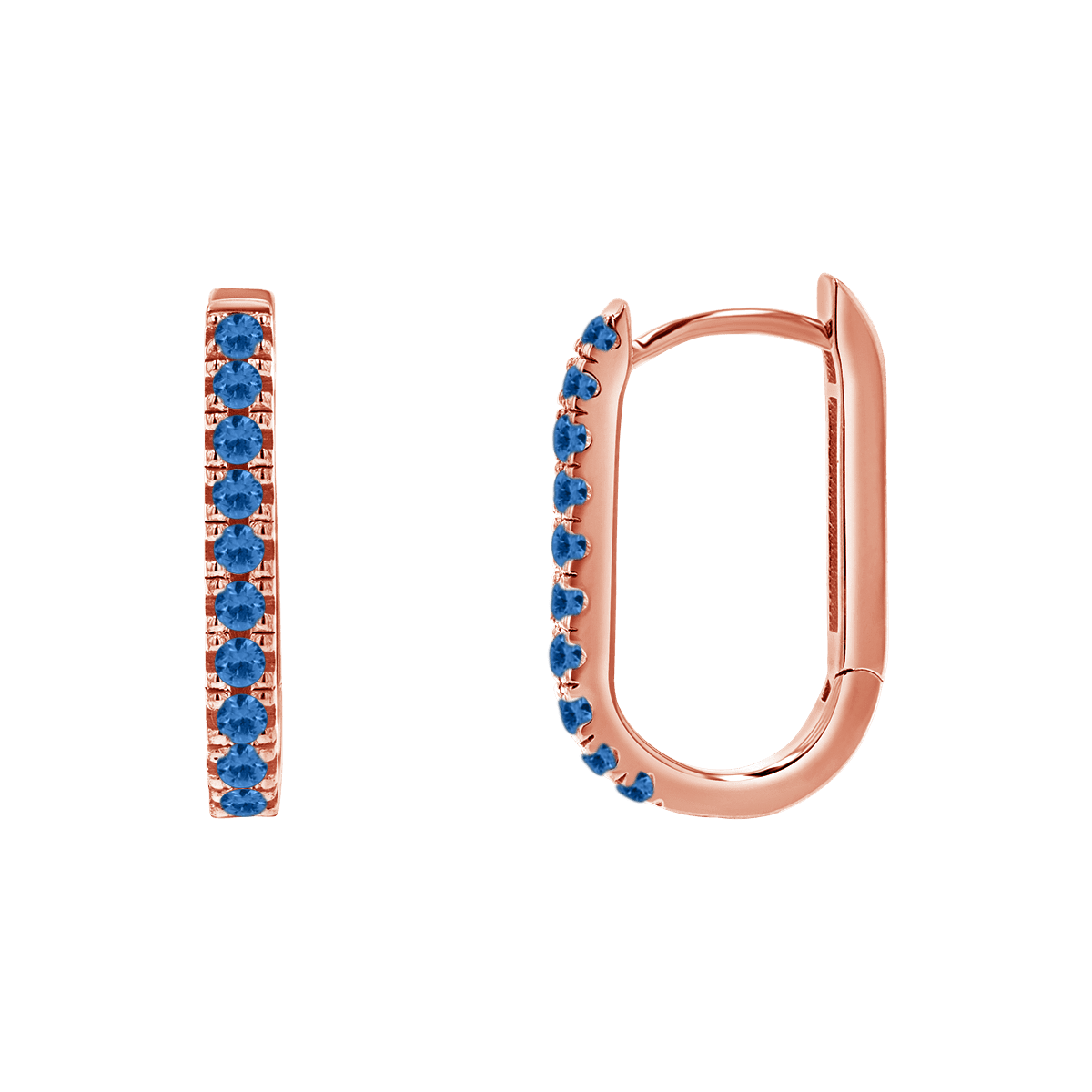 Gemstone Pave Paper Clip Huggie Earrings - Lotus Diamond