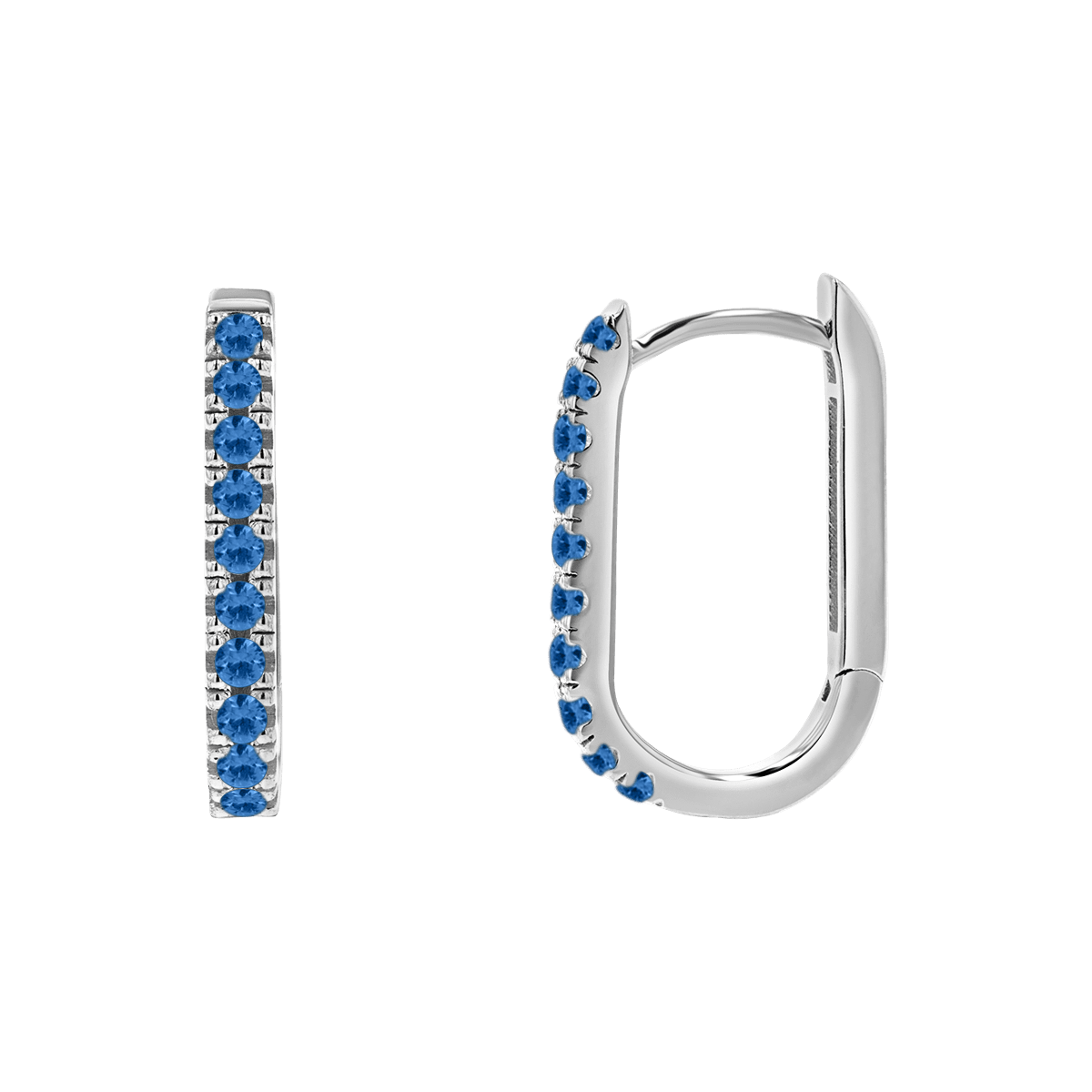 Gemstone Pave Paper Clip Huggie Earrings - Lotus Diamond