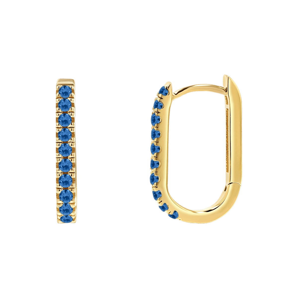 Gemstone Pave Paper Clip Huggie Earrings - Lotus Diamond