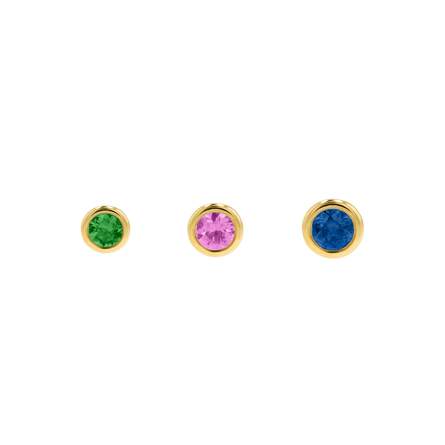 Gemstone Solitaire Bezel Studs - Lotus Diamond