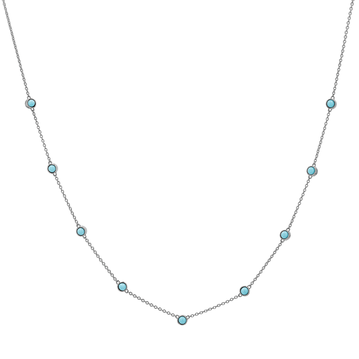 Genuine Turquoise Strand Necklace - Lotus Diamond