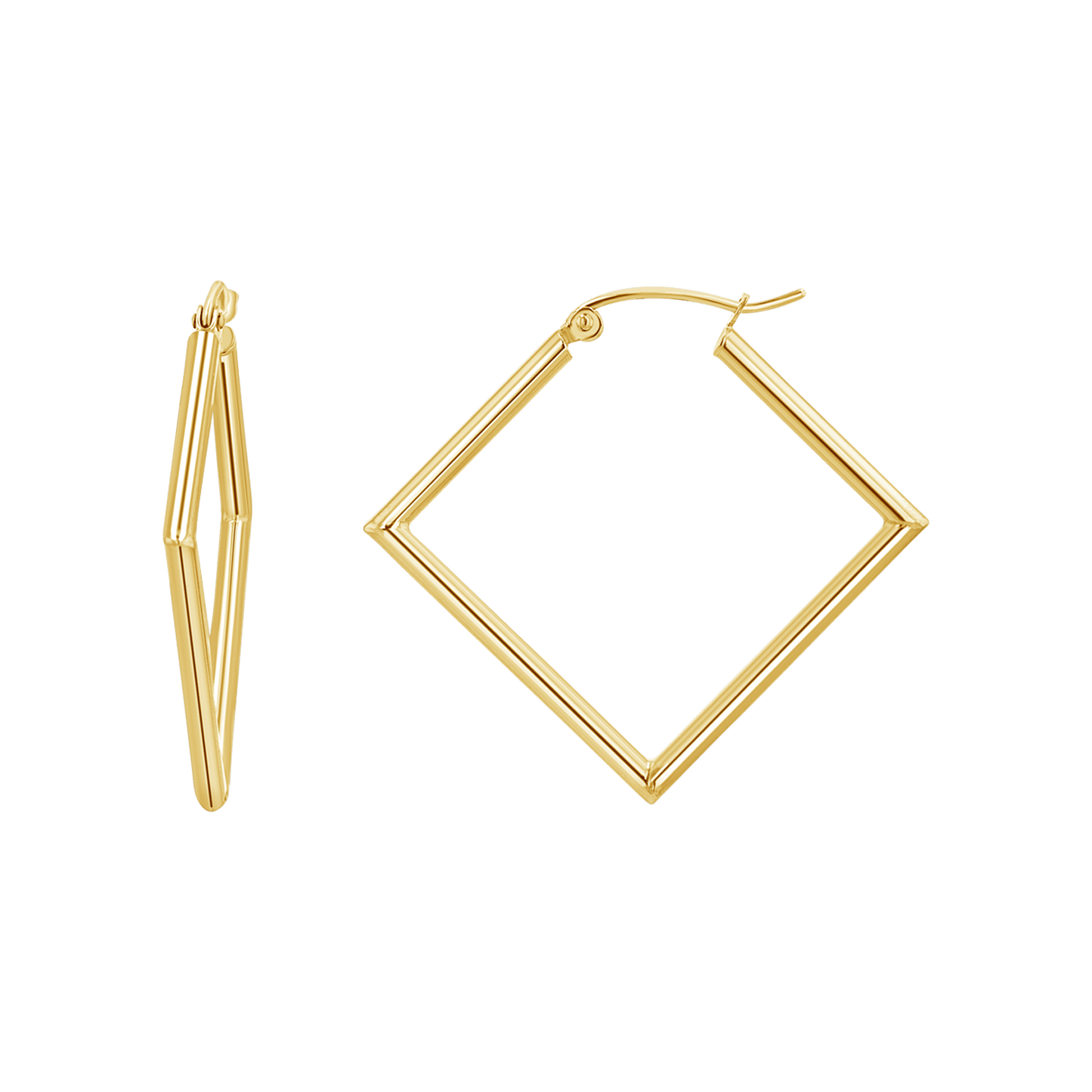 Geometric Hoop Earrings - Lotus Diamond