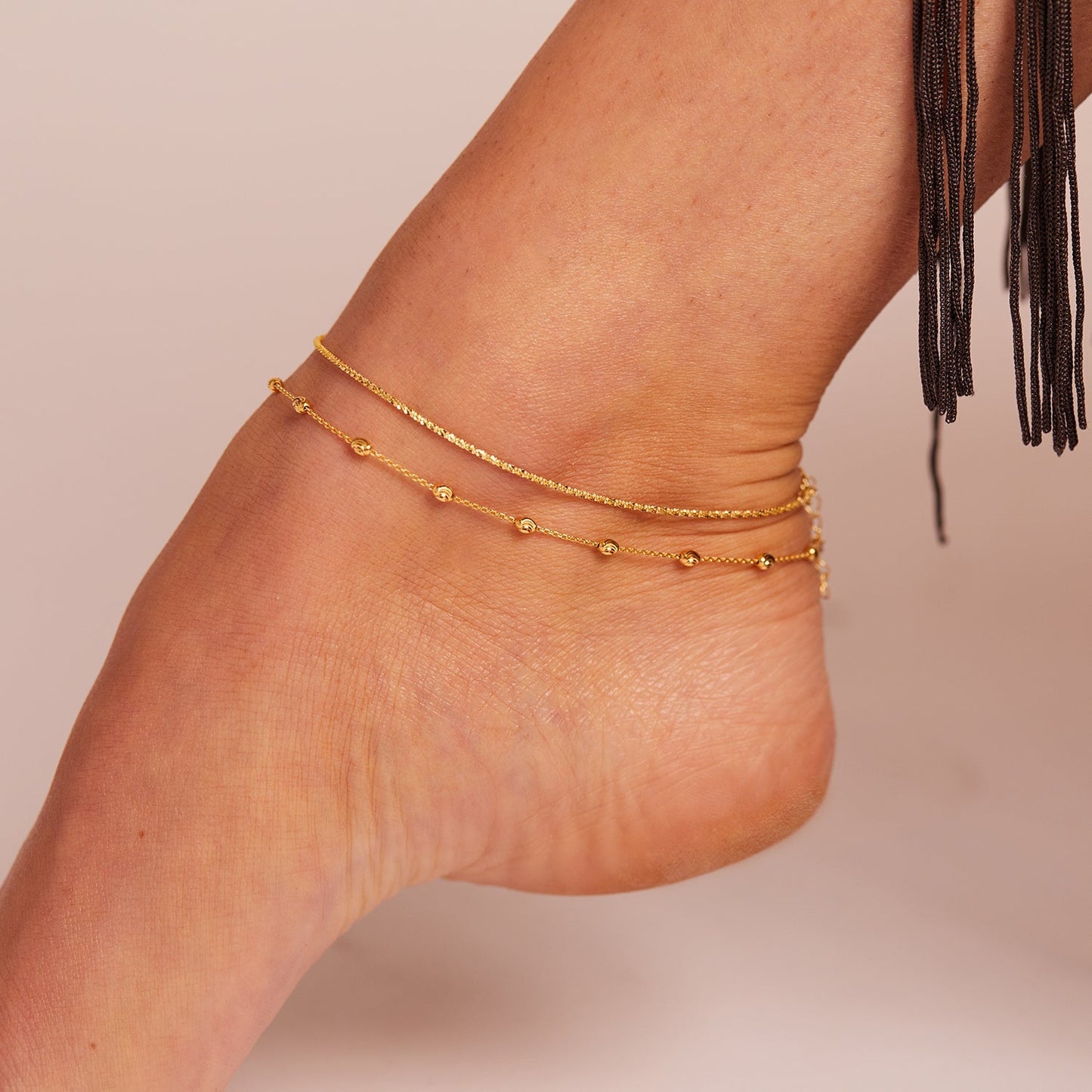 Glimmer Chain Anklet - Lotus Diamond