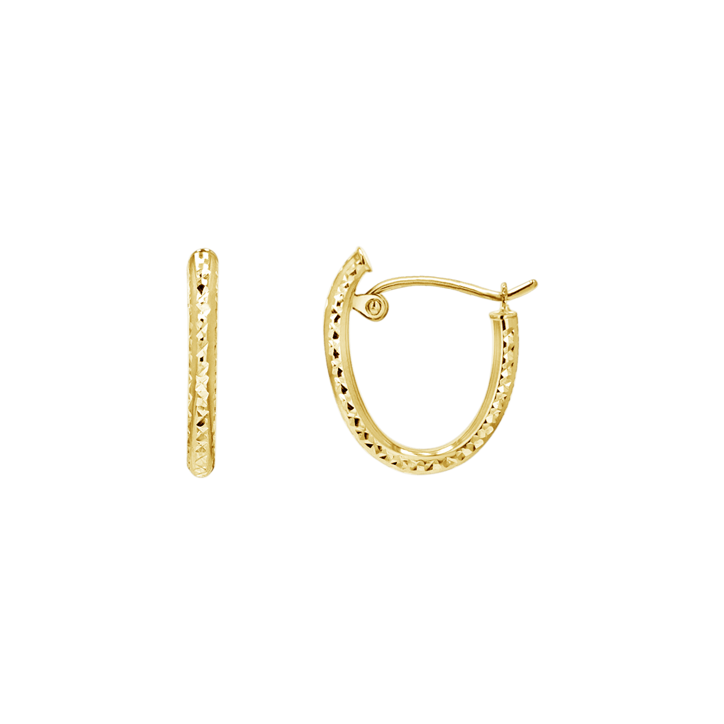 Glimmer Oval Hoop Earrings - Lotus Diamond