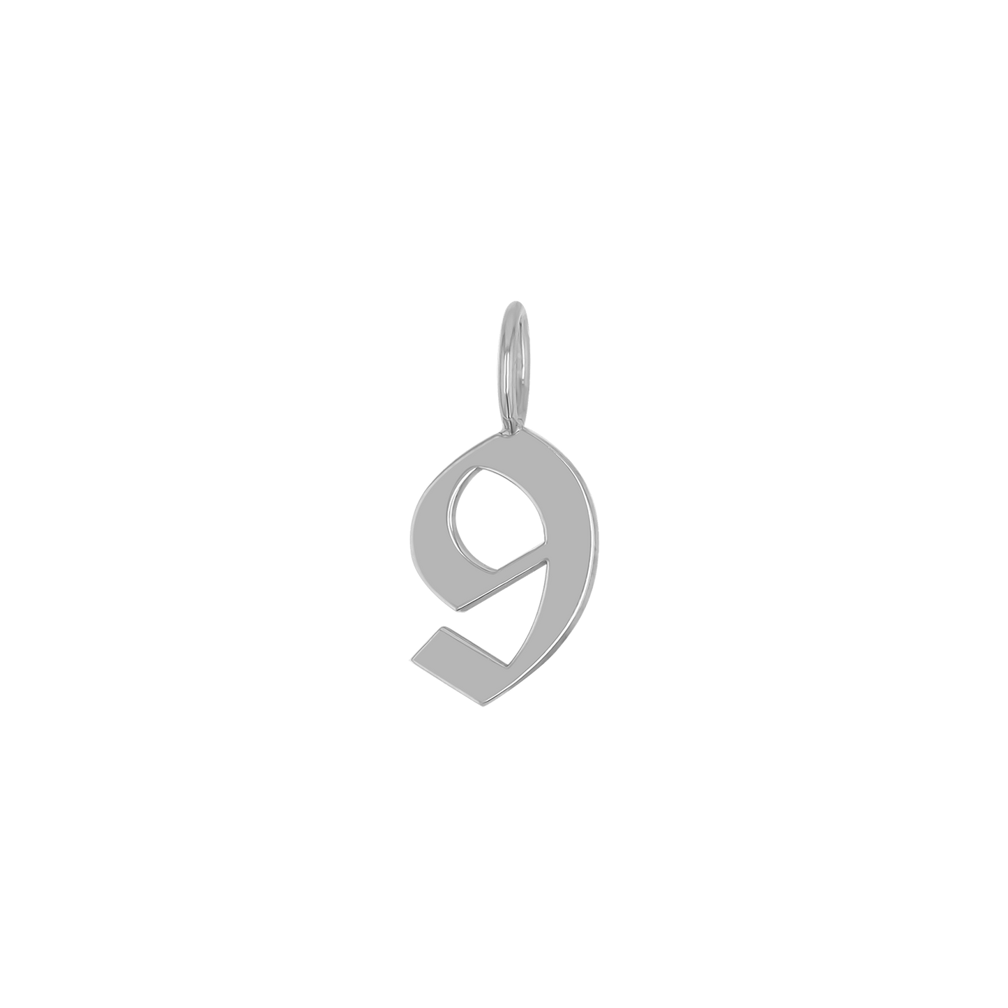 Gothic Old English Number Charm - Lotus Diamond