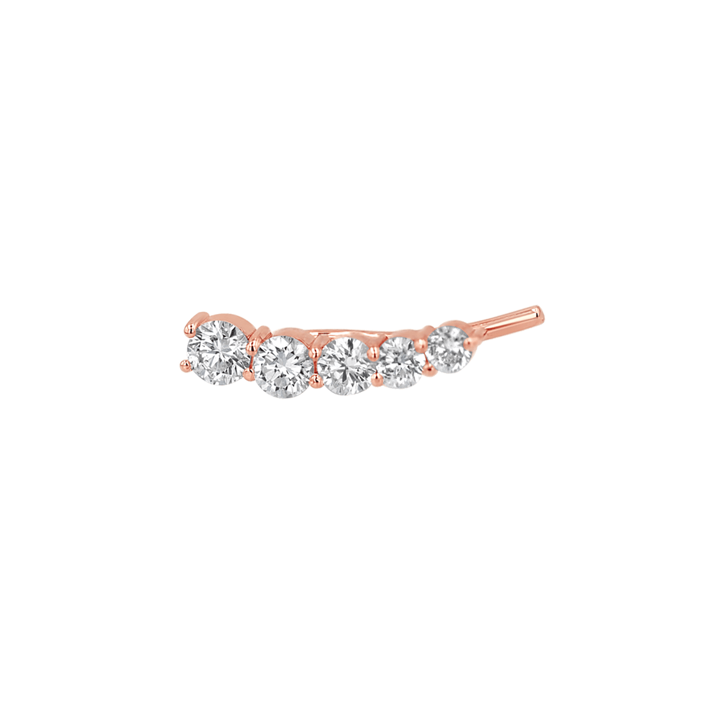 Graduated Diamond Bezel Crawler Earring - Lotus Diamond
