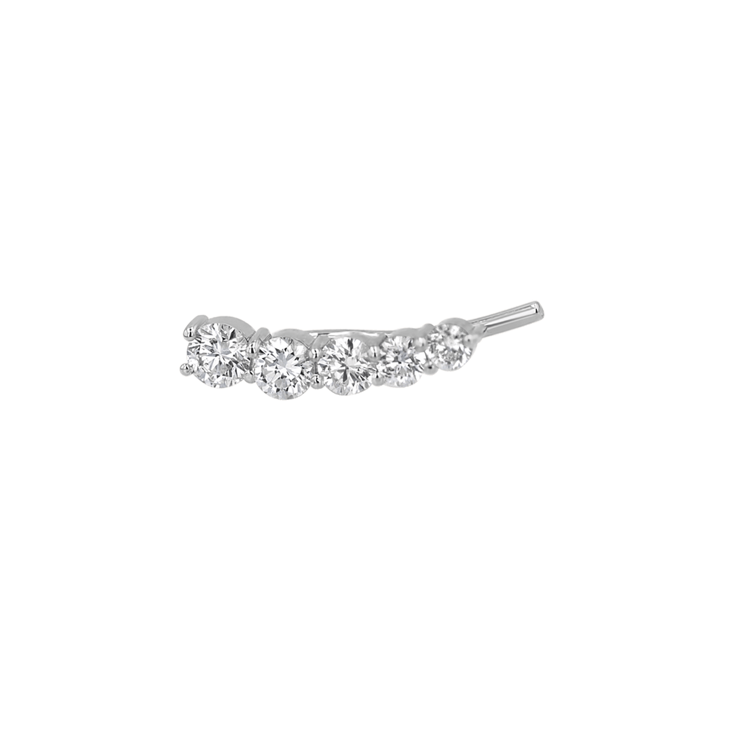 Graduated Diamond Bezel Crawler Earring - Lotus Diamond