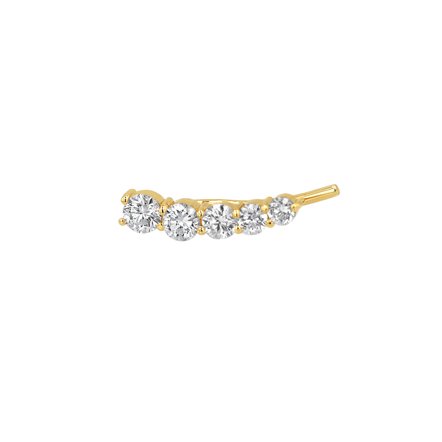 Graduated Diamond Bezel Crawler Earring - Lotus Diamond