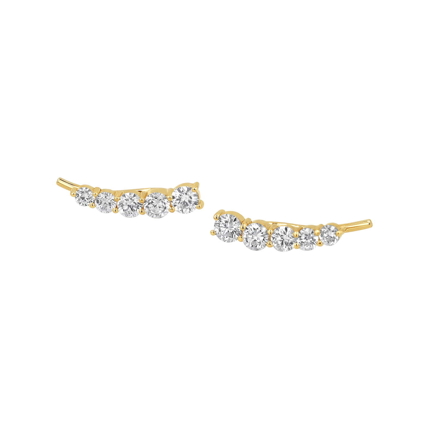 Graduated Diamond Bezel Crawler Earring - Lotus Diamond