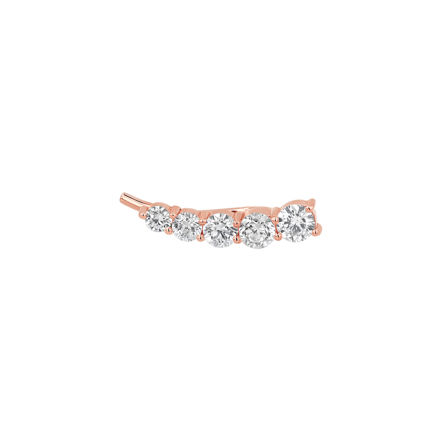 Graduated Diamond Bezel Crawler Earring - Lotus Diamond