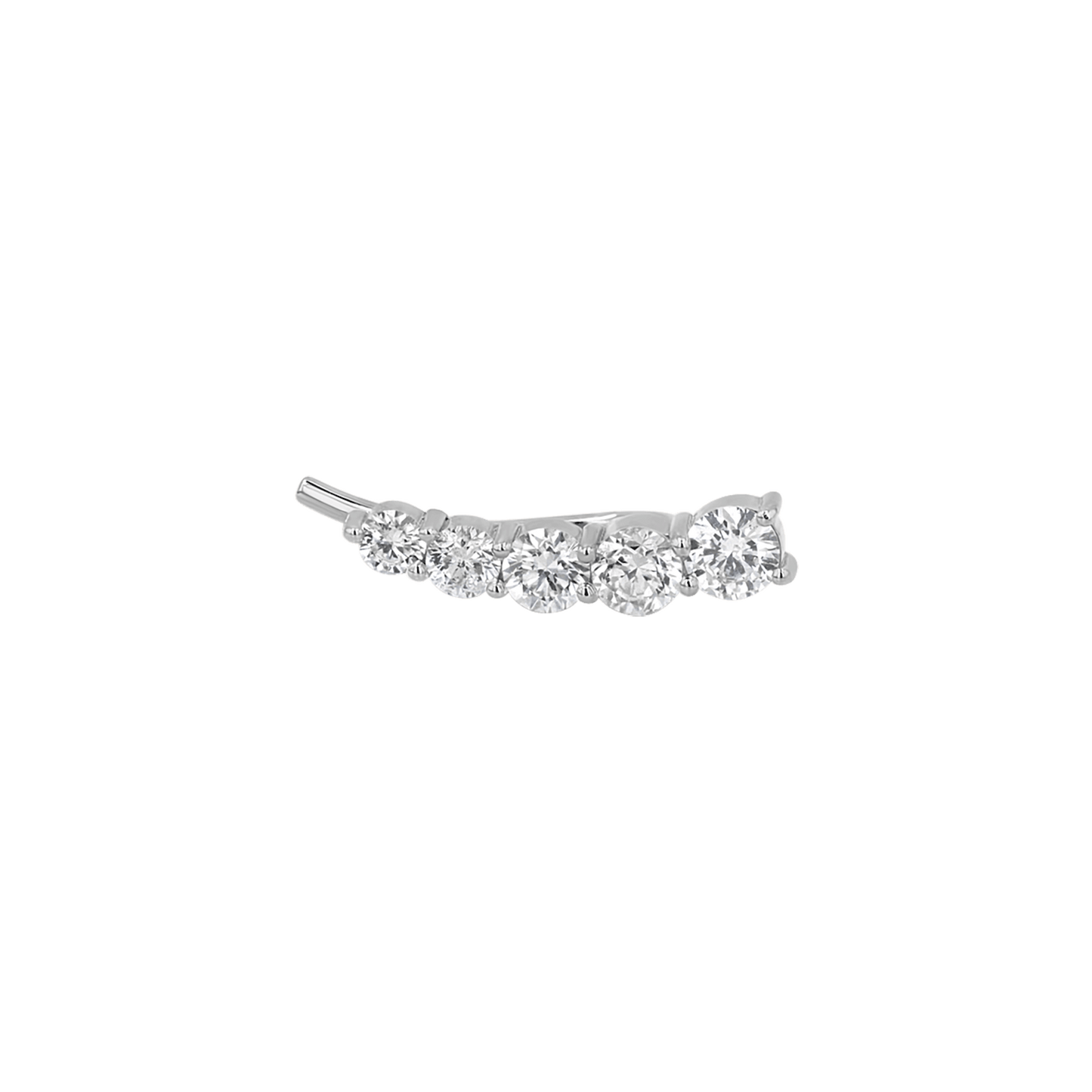 Graduated Diamond Bezel Crawler Earring - Lotus Diamond