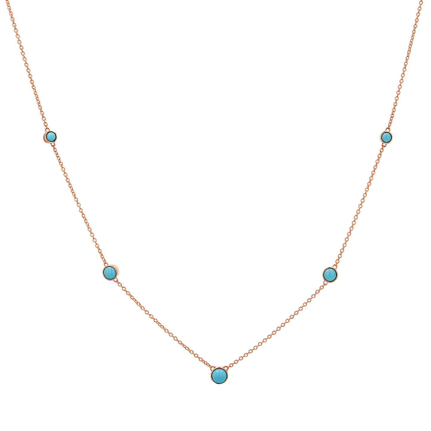 Graduating Genuine Turquoise Necklace - Lotus Diamond